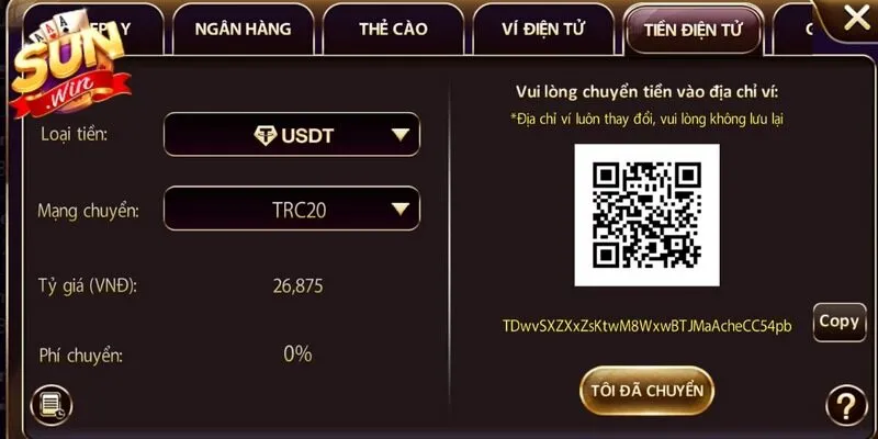Luôn kiểm tra kết nối internet để đảm bảo tín hiệu ổn định khi nạp